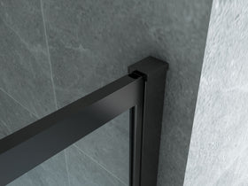 ALONI INLOOPDOUCHE MET KADER - 1000 X 2000MM - MAT ZWART - HELDER GLAS