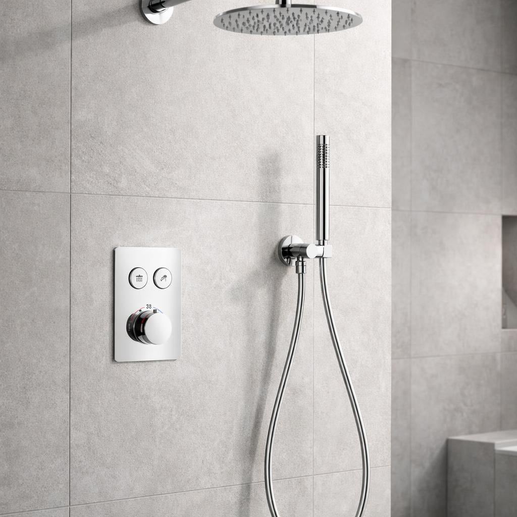 Thermostatische inbouw regendoucheset